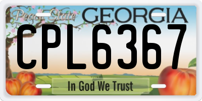 GA license plate CPL6367