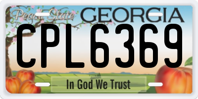 GA license plate CPL6369