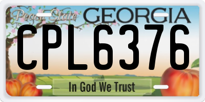 GA license plate CPL6376