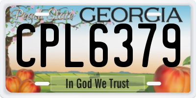 GA license plate CPL6379