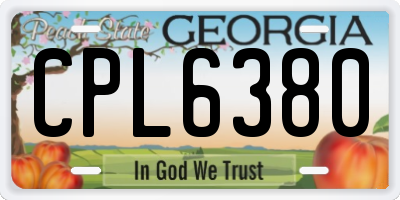 GA license plate CPL6380