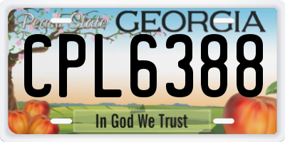 GA license plate CPL6388