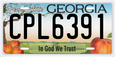 GA license plate CPL6391