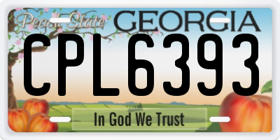 GA license plate CPL6393