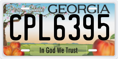 GA license plate CPL6395