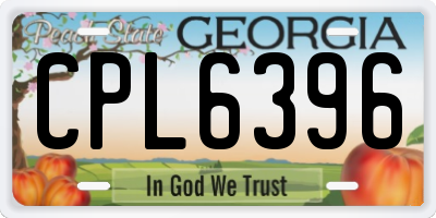 GA license plate CPL6396