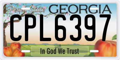 GA license plate CPL6397