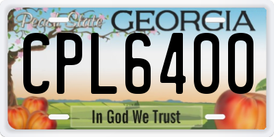 GA license plate CPL6400