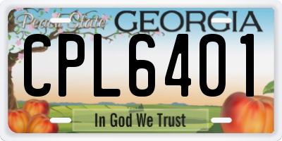 GA license plate CPL6401