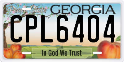 GA license plate CPL6404