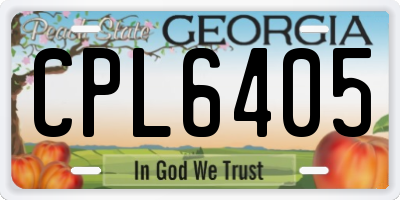 GA license plate CPL6405