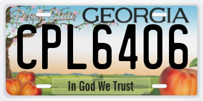 GA license plate CPL6406