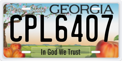 GA license plate CPL6407