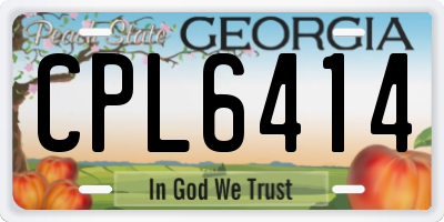 GA license plate CPL6414
