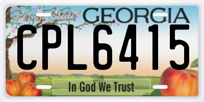 GA license plate CPL6415