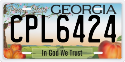 GA license plate CPL6424