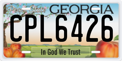 GA license plate CPL6426