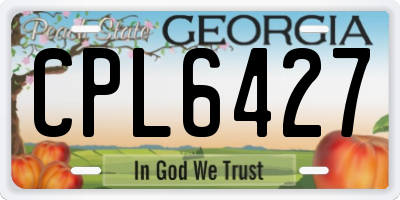 GA license plate CPL6427