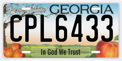 GA license plate CPL6433