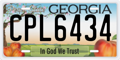 GA license plate CPL6434