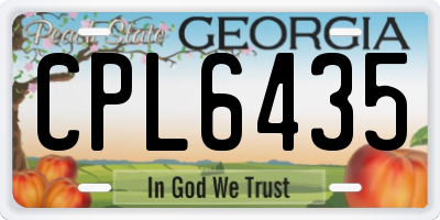 GA license plate CPL6435