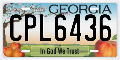 GA license plate CPL6436