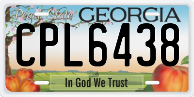 GA license plate CPL6438