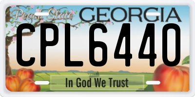 GA license plate CPL6440