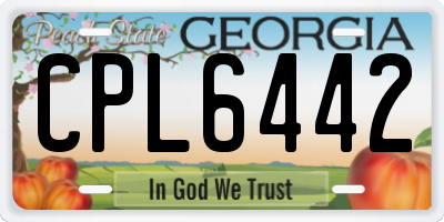 GA license plate CPL6442