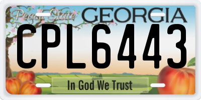 GA license plate CPL6443