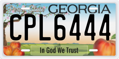 GA license plate CPL6444