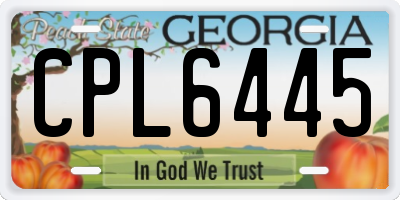 GA license plate CPL6445