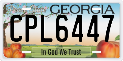GA license plate CPL6447