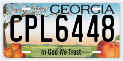 GA license plate CPL6448