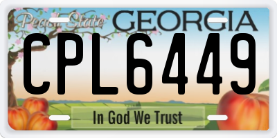 GA license plate CPL6449