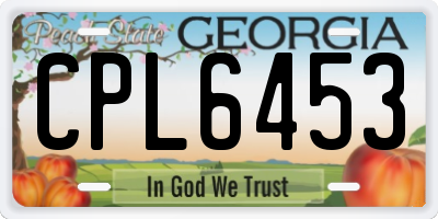 GA license plate CPL6453