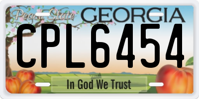 GA license plate CPL6454