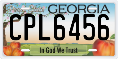 GA license plate CPL6456