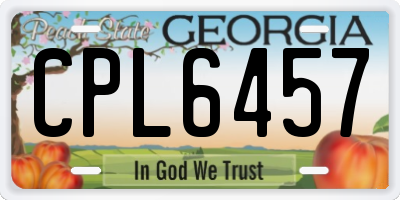 GA license plate CPL6457