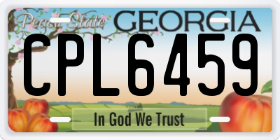 GA license plate CPL6459