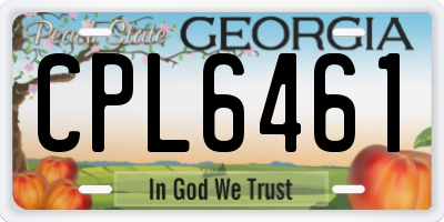 GA license plate CPL6461