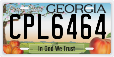 GA license plate CPL6464
