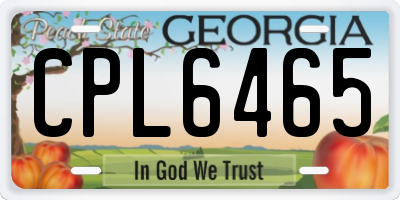 GA license plate CPL6465