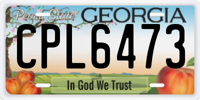 GA license plate CPL6473