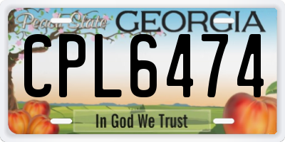 GA license plate CPL6474