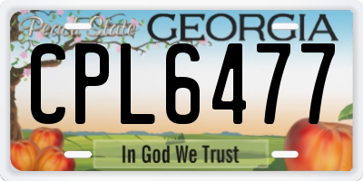 GA license plate CPL6477
