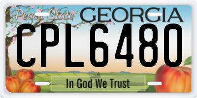GA license plate CPL6480
