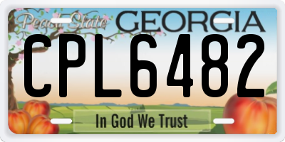 GA license plate CPL6482