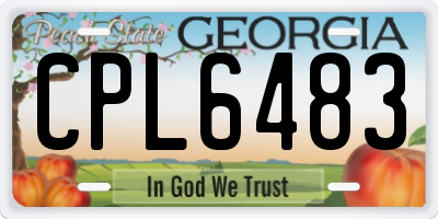 GA license plate CPL6483