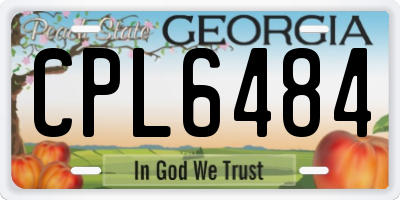 GA license plate CPL6484